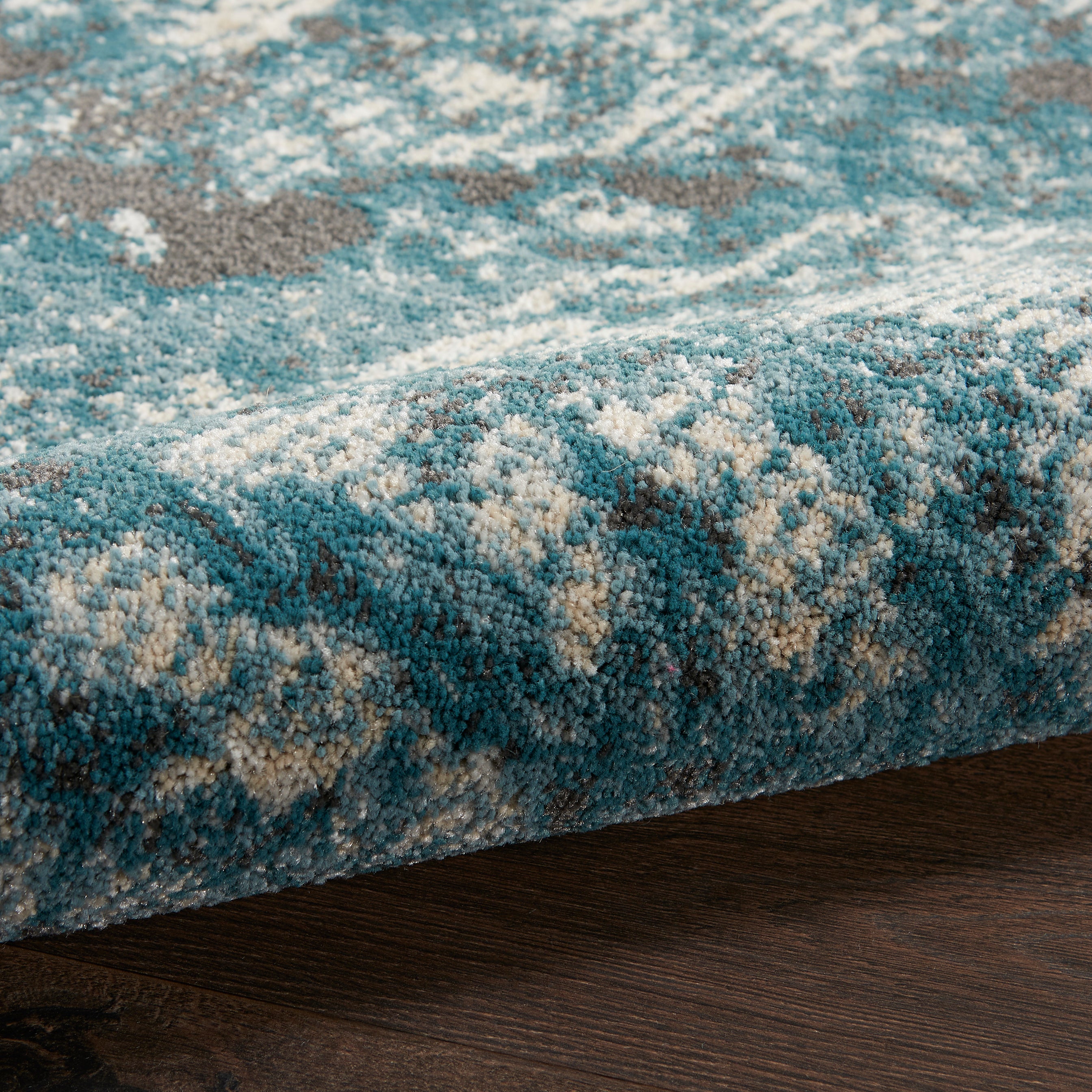 Nourison Maxell MAE08 Ivory Teal Rug